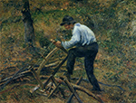 Camille Pissarro Pere Melon Sawing Wood, 1879 oil painting reproduction